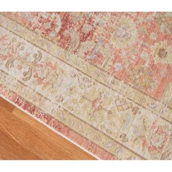 Kirklands Home Area Rugs|Salmon Vintage Border Area Rug
