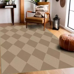 Kirklands Home Area Rugs|Samara Natural Diamond Washable Area Rug, 5x7