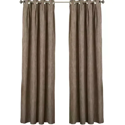 Kirklands Home Curtains & Drapes|Sand Box Pleated Single Curtain Panel, 84 in. Brown
