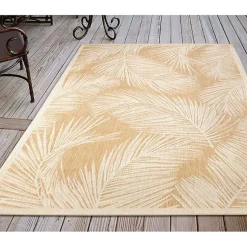 Kirklands Home Outdoor Rugs|Sand Cabo Palm Indoor/Outdoor Rug, 7x9