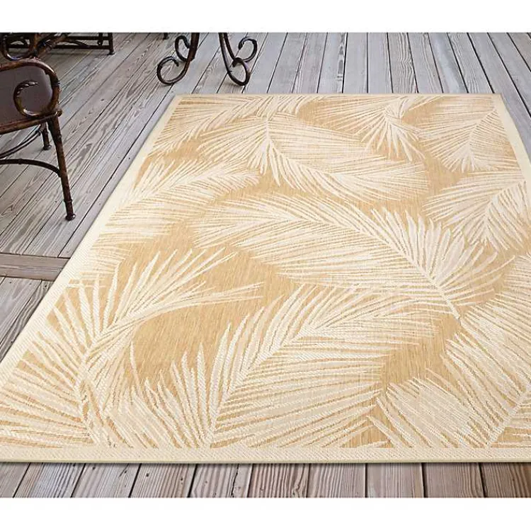 Kirklands Home Outdoor Rugs|Sand Cabo Palm Indoor/Outdoor Rug, 7x9