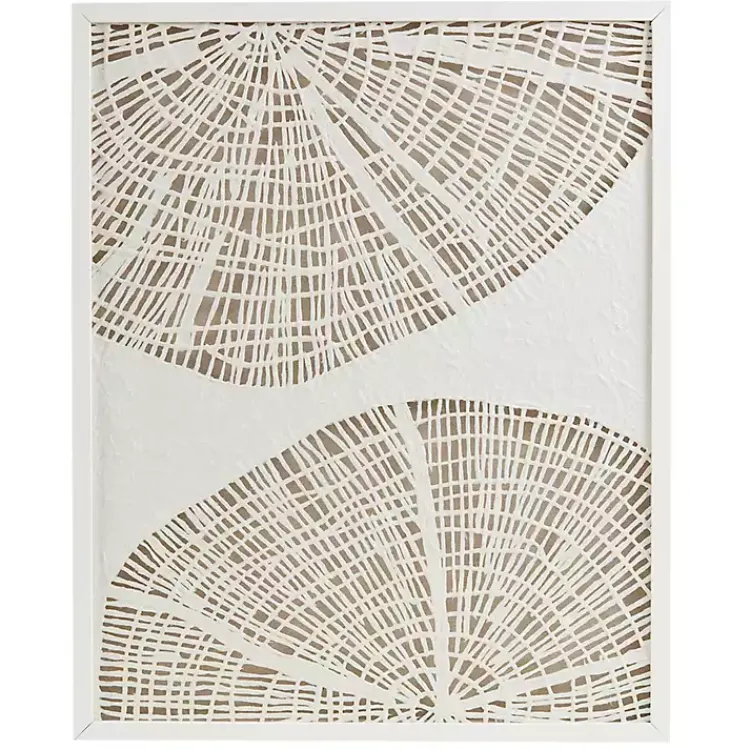 Kirklands Home Wall Plaques|Sand Dollar Rice Paper Shadowbox Wall Plaque White