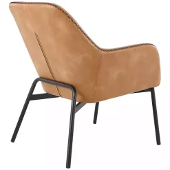 Kirklands Home Accent Chairs|Sand Faux Leather Scoop Accent Chair Tan