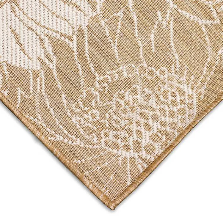 Kirklands Home Outdoor Rugs|Sand Floral Blooms Outdoor Area Rug, 7x9
