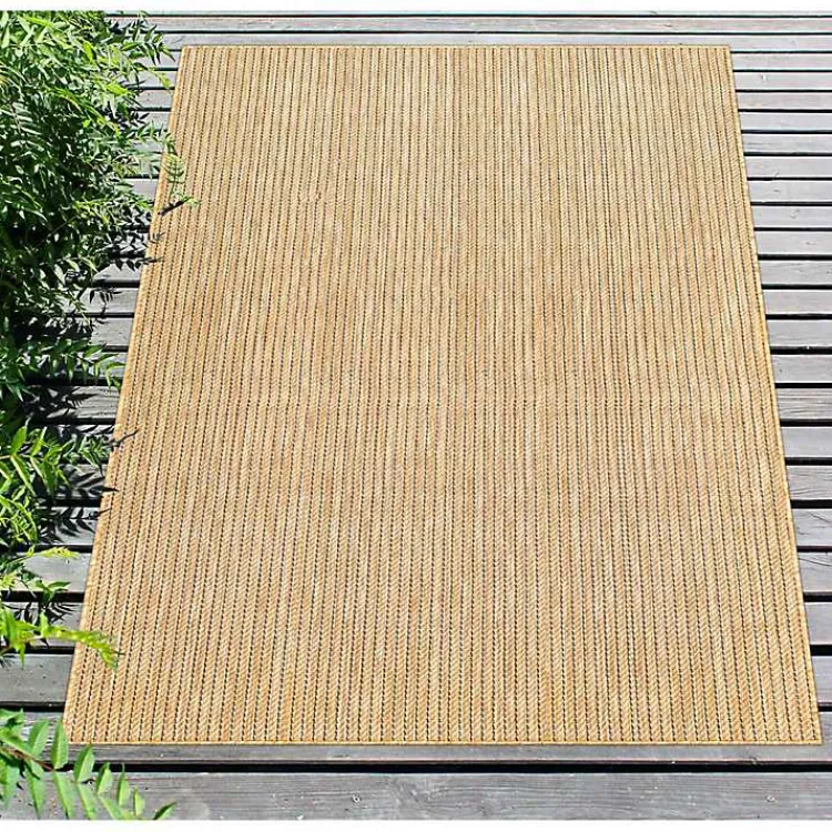 Kirklands Home Outdoor Rugs|Sand Intertwine Indoor/Outdoor Area Rug, 4x7 Tan