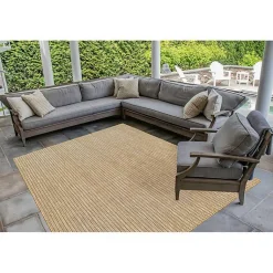 Kirklands Home Outdoor Rugs|Sand Intertwine Santal Indoor/Outdoor Rug, 6x9 Tan