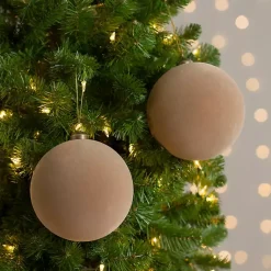 Best Sand Velvet Ball 2-pc. Ornament Set, 6 in. Christmas Ornaments