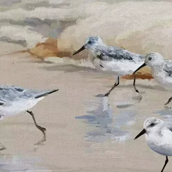 Kirklands Home Canvas Art|Sandpiper Beach I and II Art Prints, Set of 2 Tan