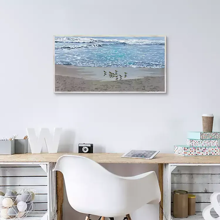 Kirklands Home Framed Art|Sandpiper Morning Framed Canvas Art Print