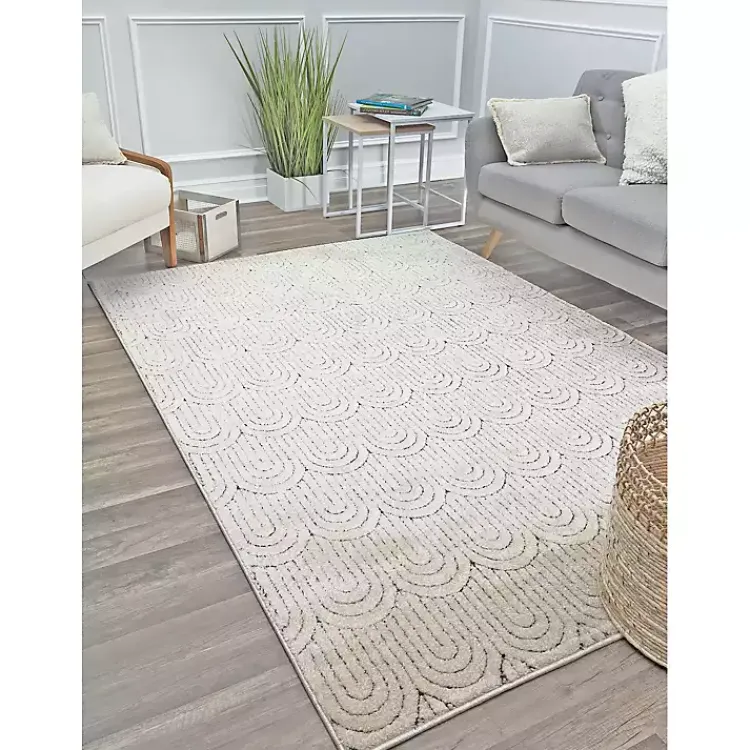 Kirklands Home Area Rugs|Sandstone Chanai Indoor Area Rug, 5x7 Ivory