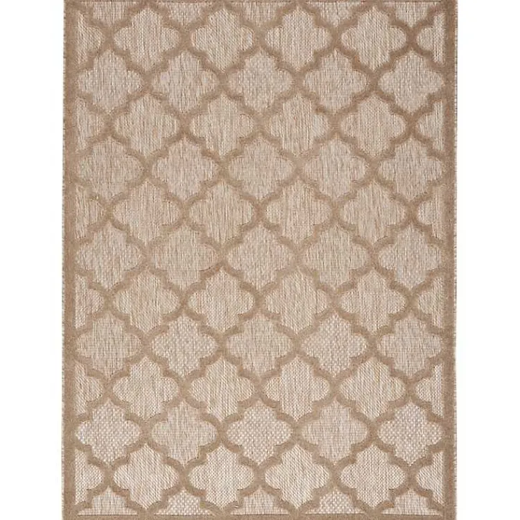 Kirklands Home Outdoor Rugs|Sandstone Natural Trellis Outdoor Area Rug, 4x6