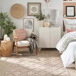 Kirklands Home Outdoor Rugs|Sandstone Natural Trellis Outdoor Area Rug, 4x6