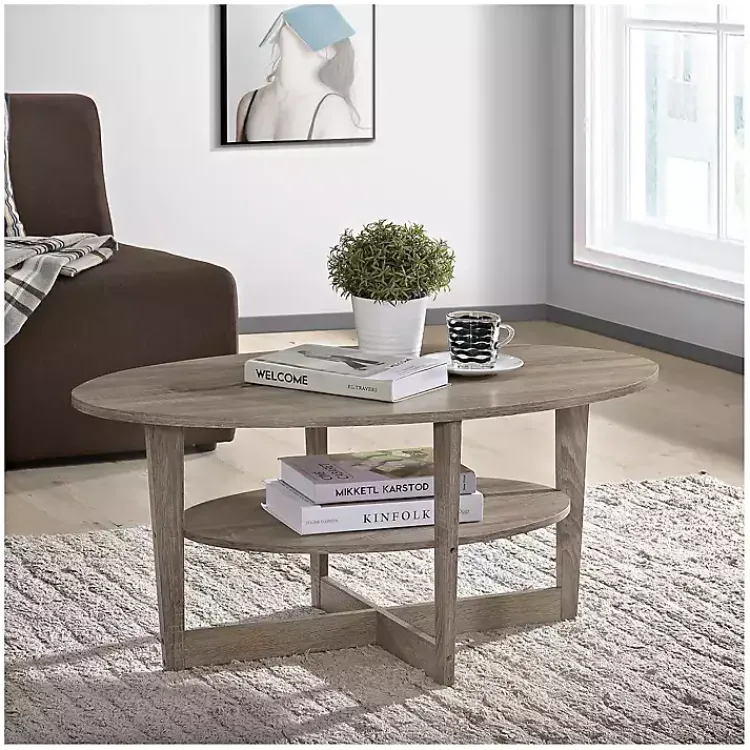 Kirklands Home Coffee Tables|Sandstone Oval Coffee Table Tan