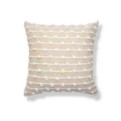 Discount Sandy Beige Hand Knotted Decorative Throw Pillow Pillows