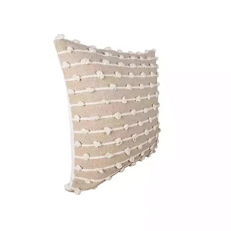 Discount Sandy Beige Hand Knotted Decorative Throw Pillow Pillows