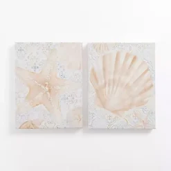 Kirklands Home Canvas Art|Sandy Seashells Canvas Art Prints, Set of 2