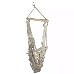 Kirklands Home Outdoor Seating|Sandy Coastal Macrame Hanging Hammock White