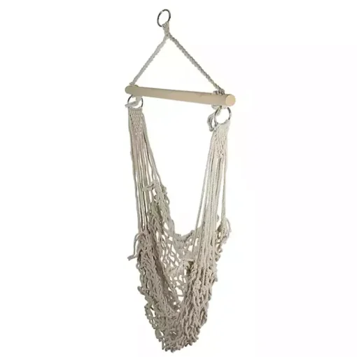 Kirklands Home Outdoor Seating|Sandy Coastal Macrame Hanging Hammock White