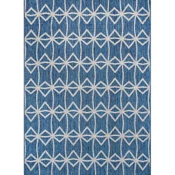 Kirklands Home Outdoor Rugs|Sanford Blue Geometric Shapes Outdoor Rug, 5x8
