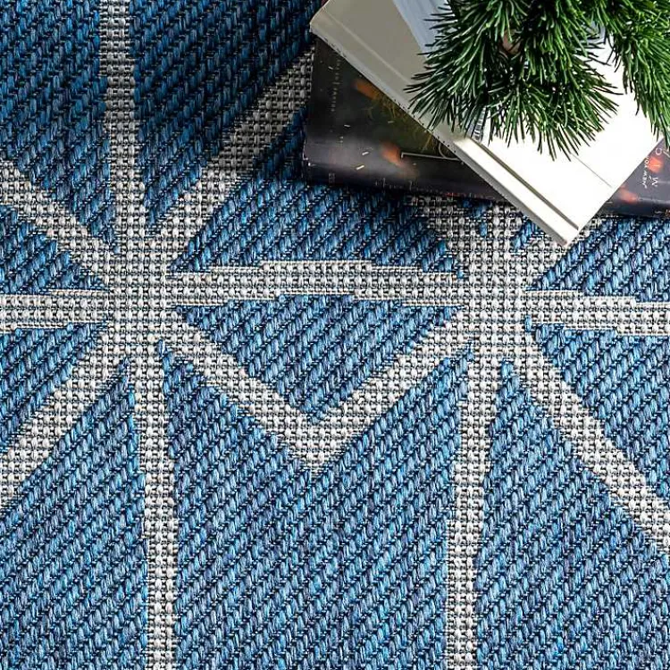 Kirklands Home Outdoor Rugs|Sanford Blue Geometric Shapes Outdoor Rug, 5x8
