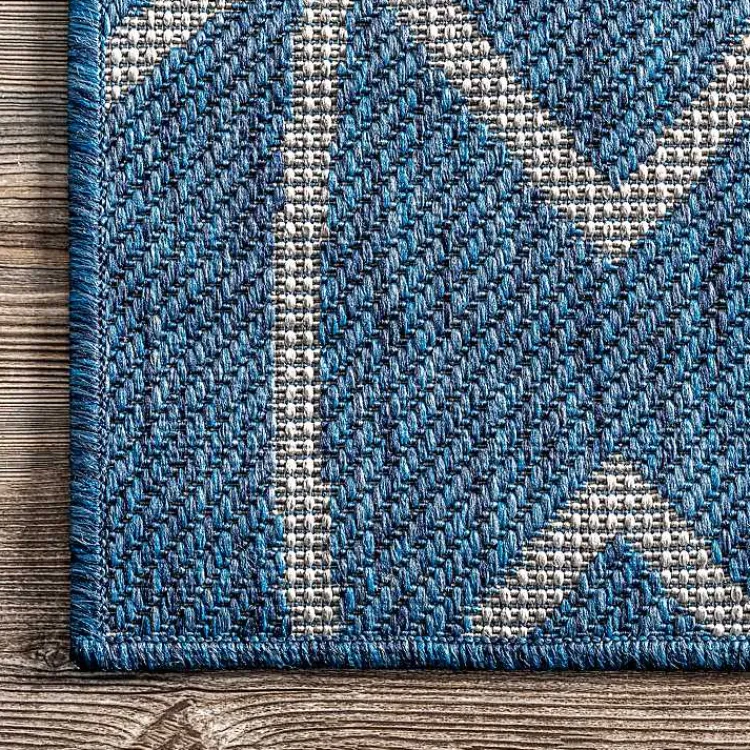 Kirklands Home Outdoor Rugs|Sanford Blue Geometric Shapes Outdoor Rug, 5x8