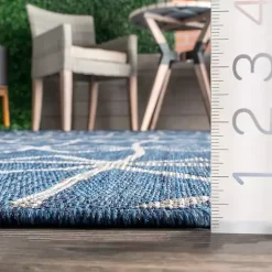 Kirklands Home Outdoor Rugs|Sanford Blue Geometric Shapes Outdoor Rug, 5x8