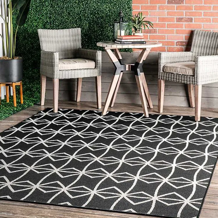 Kirklands Home Outdoor Rugs|Sanford Gray Geometric Shapes Outdoor Rug, 8x10