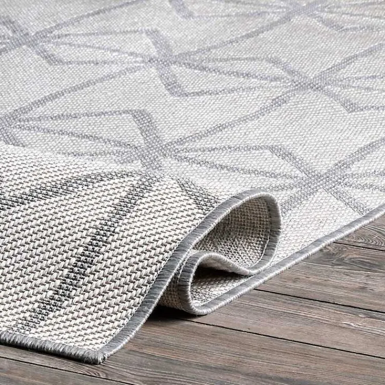 Kirklands Home Outdoor Rugs|Sanford Light Geometric Outdoor Rug, 5x8 Gray