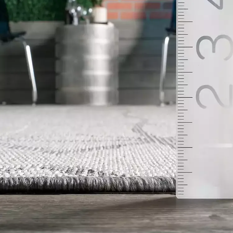 Kirklands Home Outdoor Rugs|Sanford Light Geometric Outdoor Rug, 5x8 Gray