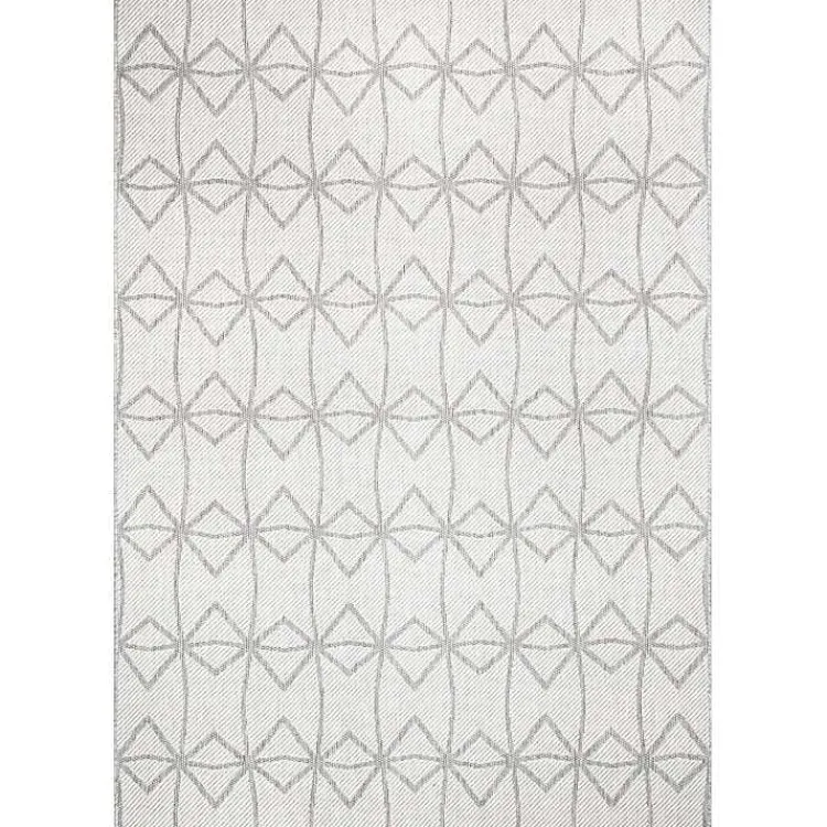 Kirklands Home Outdoor Rugs|Sanford Light Gray Geometric Outdoor Rug, 8x10