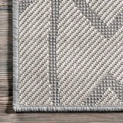 Kirklands Home Outdoor Rugs|Sanford Light Gray Geometric Outdoor Rug, 8x10