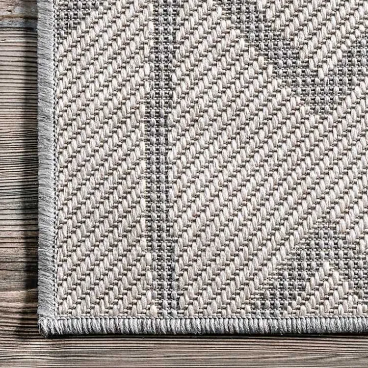 Kirklands Home Outdoor Rugs|Sanford Light Gray Geometric Outdoor Rug, 8x10