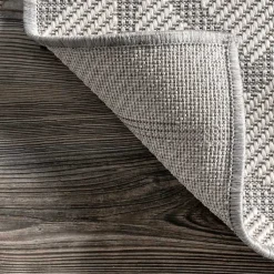 Kirklands Home Outdoor Rugs|Sanford Light Gray Geometric Outdoor Rug, 8x10