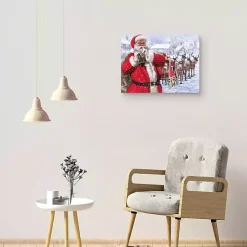 Online Santa and His Sleigh Canvas Art Print Christmas Art & Wall Decor