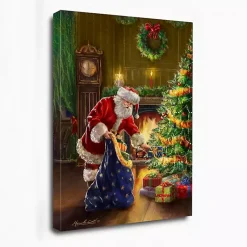 Clearance Santa and Presents with Tree Canvas Art Print Christmas Art & Wall Decor