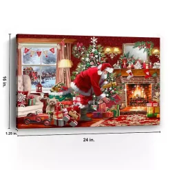 Santa by the Fire Canvas Art Print Christmas Art & Wall Decor