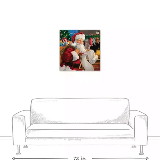 Outlet Santa Checking His List Canvas Art Print Christmas Art & Wall Decor