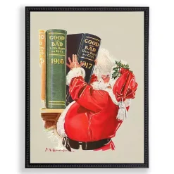 New Santa Checking It Twice Framed Art Print Christmas Art & Wall Decor