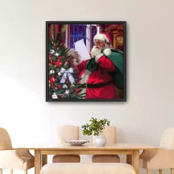 Discount Santa Claus' List Framed Canvas Art Print Christmas Art & Wall Decor