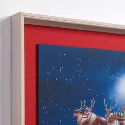 Clearance Santa Flying Over Pets Framed Art Print Christmas Art & Wall Decor