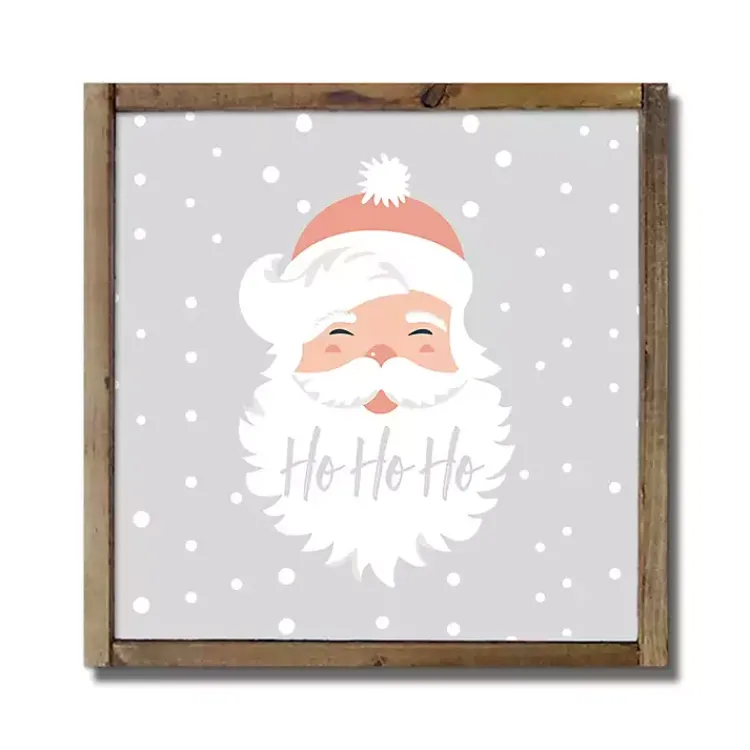 Online Santa Ho Ho Ho Walnut Wood Framed Wall Plaque Christmas Art & Wall Decor