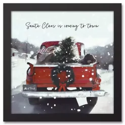 Outlet Santa is Coming to Town Framed Canvas Art Print Christmas Art & Wall Decor