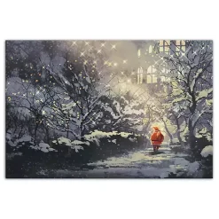 Discount Santa Walking in the Snow Canvas Art Print Christmas Art & Wall Decor