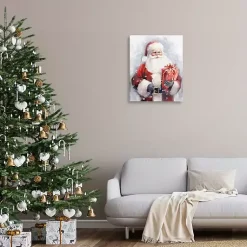 Hot Santa with Red Gift Canvas Art Print Christmas Art & Wall Decor