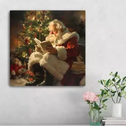Hot Santa's Stories Canvas Art Print, 20x20 in. Christmas Art & Wall Decor