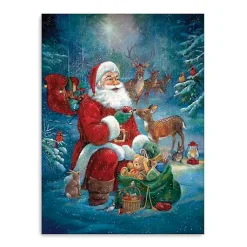 Outlet Santa's Woodland Friends Canvas Art Print Christmas Art & Wall Decor
