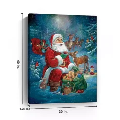 Outlet Santa's Woodland Friends Canvas Art Print Christmas Art & Wall Decor