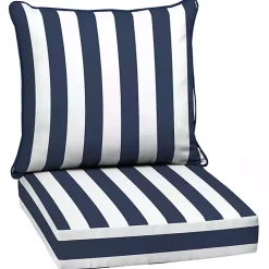 Kirklands Home Outdoor Cushions & Pillows|Sapphire Cabana 2-pc. Outdoor Deep Seat Cushion Blue