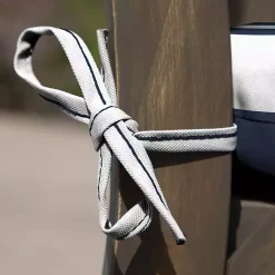 Kirklands Home Outdoor Cushions & Pillows|Sapphire Cabana Stripe Outdoor Seat Cushion Blue