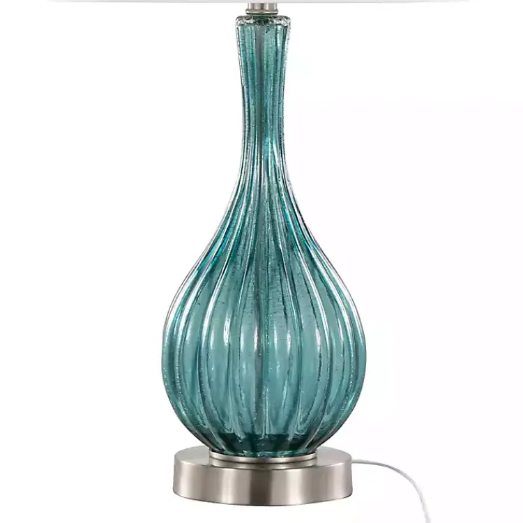 Kirklands Home Table Lamps|Sapphire Crackle Glass Table Lamps, Set of 2 White